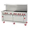 American Range 72in Gas 6 Burner Range with 36in Left Side Manual Griddle - AR-36G-6B-DSB 