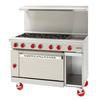 American Range AR-8-CL-SBR 48in Gas 8 Burner Range with Convection Oven & 11in Storage Base 