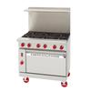 American Range 36in Gas 2 Burner Green Flame Range with 24in Manual Griddle - ARGF-24G-2B-C 