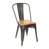 Just Chair Manufaturing Industrial Clear Coat Stacking Metal Frame Chair - G42518-SS 