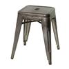 Just Chair Manufaturing Industrial Gunmetal Grey Galvanized Metal Stacking Stool - G42518X 