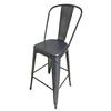 Just Chair Manufaturing G42630 Industrial Galvanized Welded Frame Gunmetal Finish Bar Stool 
