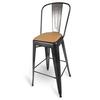 Just Chair Manufaturing Industrial Galvanized Welded Frame Gunmetal Finish Bar Stool - G42630-PS-COM 