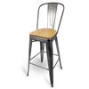 Just Chair Manufaturing Industrial Galvanized Welded Frame Gunmetal Finish Bar Stool - G42630-SS 