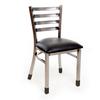 Just Chair Manufaturing M20118-CC-PS Industrial Ladder Back Clear Coated Steel Frame Chair 