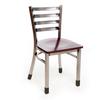 Just Chair Manufaturing M20118-CC-VS Industrial Ladder Back Clear Coated Steel Frame Chair 
