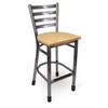 Just Chair Manufaturing M20130-CC-SS Industrial Ladder Back Clear Coated Steel Frame Bar Stool 