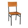 Just Chair Manufaturing M66818 Industrial Metal Frame Rustic Oak Seat & Back Side Chair 