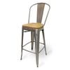 Just Chair Manufaturing Industrial Steel Frame Tolix Style Indoor Bar Stool - S42630-SS 
