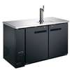 Peach Foodservice PDD-2 59in Dual Keg Draft beer cooler with Black Vinyl Exterior 