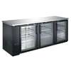 Peach Foodservice 90in Glass Door Back Bar Cooler with Black Vinyl Exterior - PBB-4G 