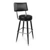 Just Chair Manufaturing Black Steel Frame Swivel Bar Stool with Black Vinyl Seat - B42030-BLK 
