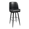 Just Chair Manufaturing B42130-BLK Black Steel Frame Swivel Bar Stool with Black Bucket Seat 