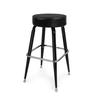 Just Chair Manufaturing Black Backless Swivel Bar Stool with Black Vinyl Seat - B42030X-BLK 