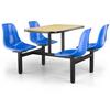 Just Chair Manufaturing CLUS-IS-4S-BB Cluster 24in Welded Steel Black Table Island Unit 