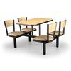 Just Chair Manufaturing CLUS-IS-4S-WB Cluster 24in Steel Black Table Island Unit with Swivel Seats 