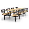 Just Chair Manufaturing CLUS-IS-8S-MB Cluster 108"Welded Steel Black Wood Finish Table Island Unit 