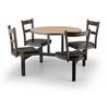 Just Chair Manufaturing CLUS-RD36-4S-MB Cluster 36in dia. Welded Steel Black Table Island Unit 
