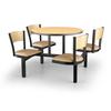 Just Chair Manufaturing CLUS-RD36-4S-WB Cluster 36in Diameter Welded Steel Black Table Island Unit 