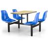 Just Chair Manufaturing CLUS-RD42-4S-BB Cluster 42in Diameter Welded Steel Black Table Island Unit 