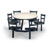 Just Chair Manufaturing CLUS-RD48-6S-MB Cluster 48in dia. Welded Steel Black Table Island Unit 