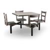 Just Chair Manufaturing CLUS-SQ36-4S-MB Cluster 36in x 36in Welded Steel Black Table Island Unit 