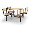 Just Chair Manufaturing CLUS-SQ36-4S-WB Cluster 36in x 36in Welded Steel Black Table Island Unit 