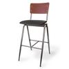 Just Chair Manufaturing CSU-90830-PS-COM CITYStyle Urban Steel Frame Barstool with Wood Back & Seat 