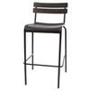 Just Chair Manufaturing JTA-39130-BLK Horizontal Dual Slat Back Black Outdoor Metal Barstool 