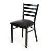 Just Chair Manufaturing M20118-BLK-PS Ladder Back Black Powder Coated Chair with Black Vinyl Seat 