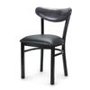 Just Chair Manufaturing M31918 Saddle Back Black Metal Frame Sunrin Side Chair w/Black Seat 