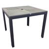 Just Chair Manufaturing PW801TT-3636 Antique Gray Aluminum 36in x 36in Dining Height Table Unit 