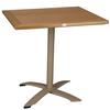 Just Chair Manufaturing PW803TT-2430-TAN Natural Grain Aluminum 30in x 24in Faux Teak Outdoor Table 