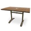 Just Chair Manufaturing PW803TT-3048-UMB Natural Grain Aluminum 48in x 30in Faux Teak Outdoor Table 