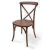 Just Chair Manufaturing R90018 X Back Rustic Walnut Wood Stacking Chair with Veneer Seat 