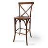 Just Chair Manufaturing R90030 X Back Rustic Walnut Wood Frame Bar Stool with Footrest 