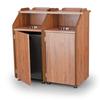 Just Chair Manufaturing TRCPT-11SH-DBL-GR1 45in x 24in Trash Receptacle with Double Drop Chute & Tray Shelf 