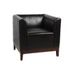 Just Chair Manufaturing U55418-BLK Wood Frame Lounge Arm Chair with Upholstered Square Back 