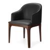 Just Chair Manufaturing U58818-BLK Wood Frame Lounge Arm Chair with Upholstered Round Back 