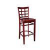 Just Chair Manufaturing W27130-SS Window Back German Beech Wood Frame Bar Stool with Wood Seat 