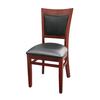 Just Chair Manufaturing W30118-BLK Black Vinyl Padded Back German Beech Wood Frame Chair 