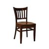 Just Chair Manufaturing W34718-SS Floating Slat Back German Beech Wood Chair with Wood Seat 