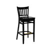 Just Chair Manufaturing W34730-SS Floating Slat Back German Beech Wood Bar Stool with Wood Seat 