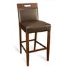 Just Chair Manufaturing W51030-EXP Walnut Wood Bar Stool with Espressor Vinyl Back & Spring Seat 