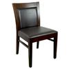 Just Chair Manufaturing W55518-BLK German Beech Wood Frame Side Chair with Padded Square Back 