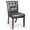 Just Chair Manufaturing W58918-BLK German Beech Wood Frame Side Chair with Rolled & Tufted Back 