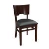 Just Chair Manufaturing W70718-BVS Floating Back German Beech Wood Frame Chair with Black Seat 