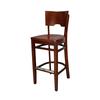 Just Chair Manufaturing W70730-SS German Beech Wood Frame Barstool with Floating Back 