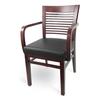 Just Chair Manufaturing Decorative Ladder Back German Beech Wood Chair - W91118A-BLK 
