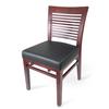Just Chair Manufaturing W91118-BLK Decorative Ladder Back German Beech Wood Frame Chair 